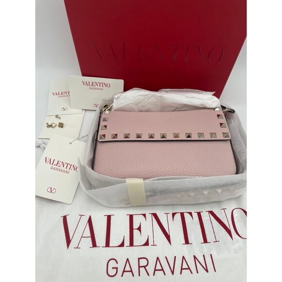 NEW VALENTINO GARAVANI ROCKSTUD BLACK LEATHER MINI CROSSBODY BAG PURSE NWT - Picture 14 of 15